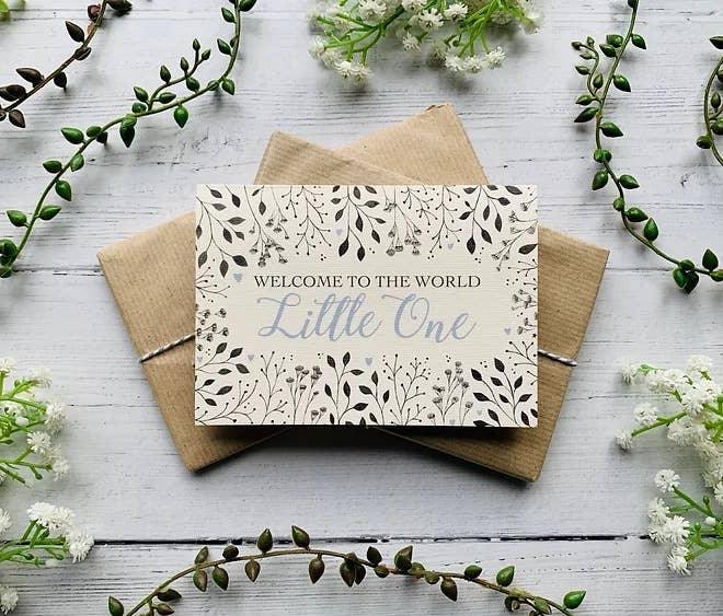 Welcome to the World Little One (Blue) Greeting Card - Image 5
