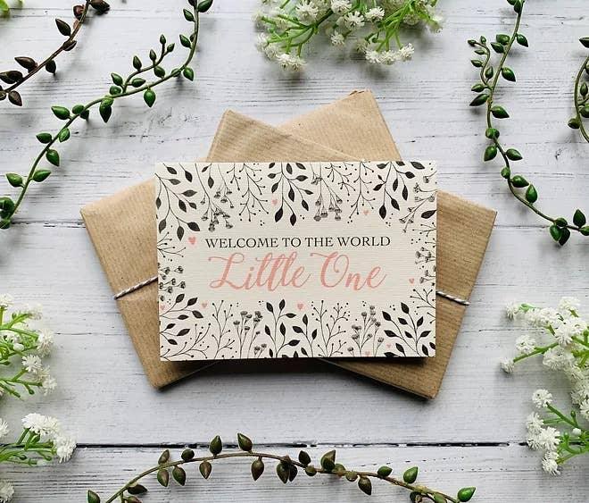 Welcome to the World Little One (Pink) Greeting Card - Image 5