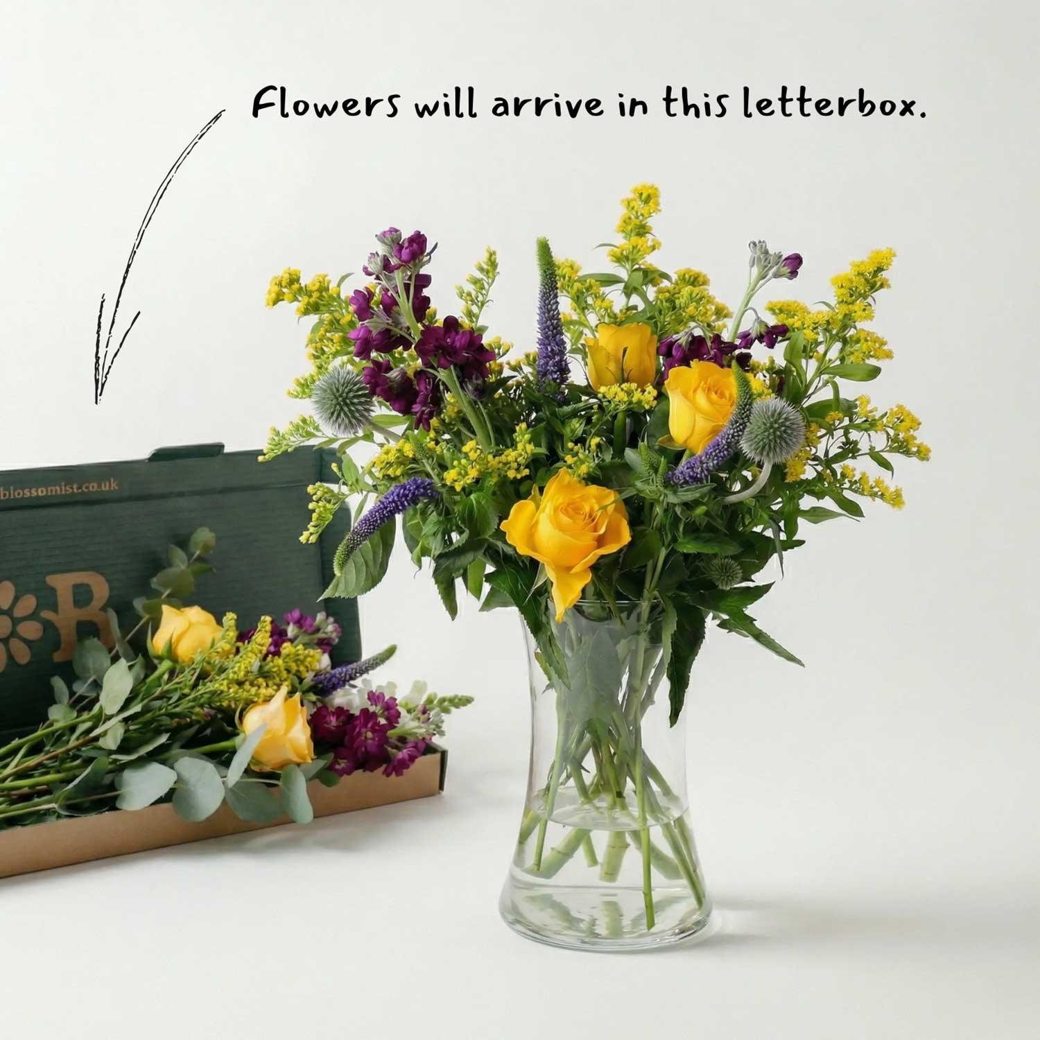 Yellow Rose Letterbox Flowers - Image 4